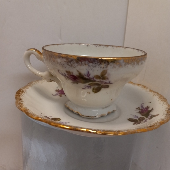 VTGE 12Pc. UCAGCO Demitasse Moss Rose China Teacups and Saucers Collectible - Picture 7 of 12